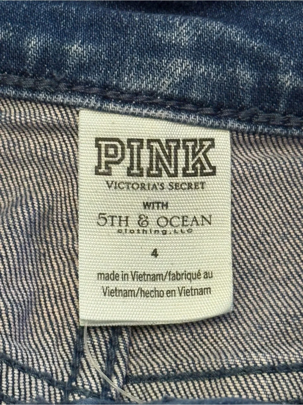 VS PINK VINTAGE Y2K CUTOFF DISTRESSED JEAN SHORTS ASU ARIZONA STATE SUN DEVILS 4